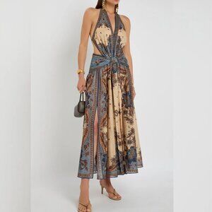 Zimmermann Ascension Paisley Floral Halter Neck Maxi Dress